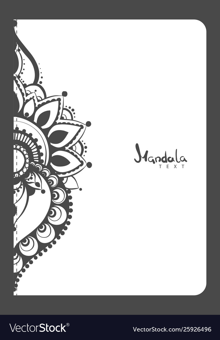 Notebook mehndi pattern vector image Notebook mehndi pattern