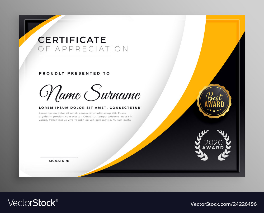 professional award certificate template