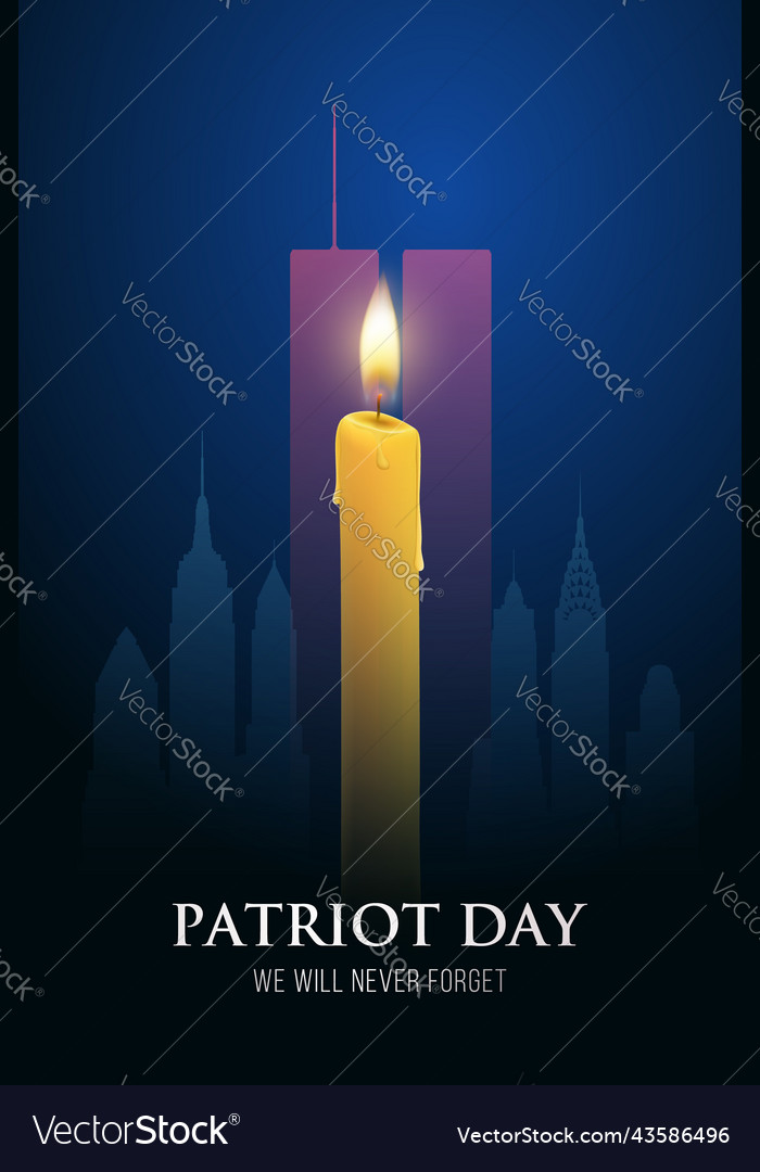 September 11 2001 patriot day burning candle Vector Image