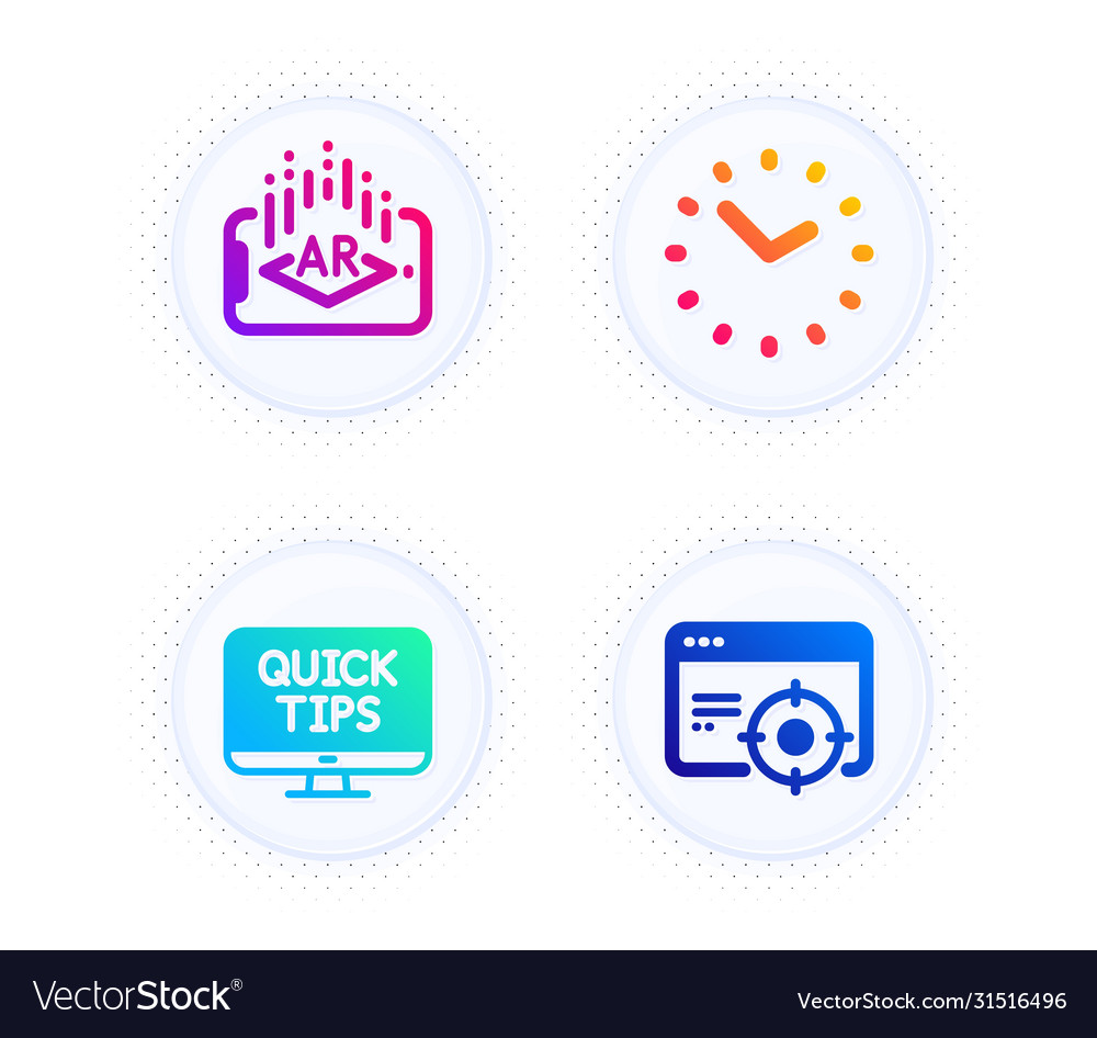 Time augmented reality and web tutorials icons Vector Image Time augmented reality and web tutorials icons