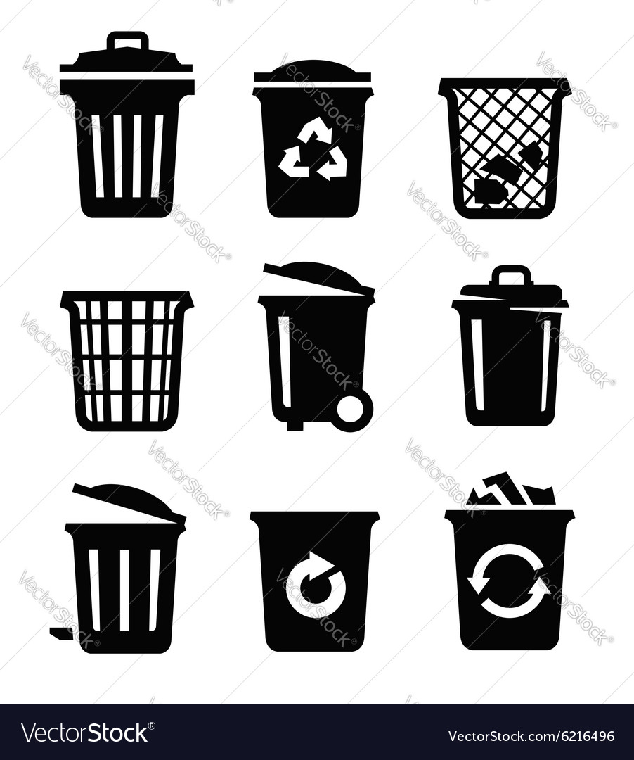 Large trash cans Royalty Free Vector Image - VectorStock