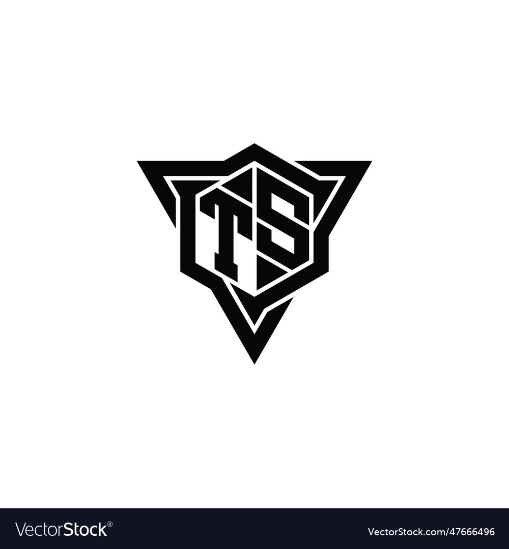 Ts logo monogram hexagon shape with triangle