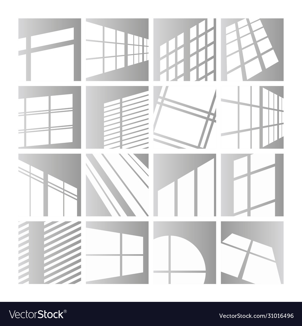 Window lights set sunlight Royalty Free Vector Image