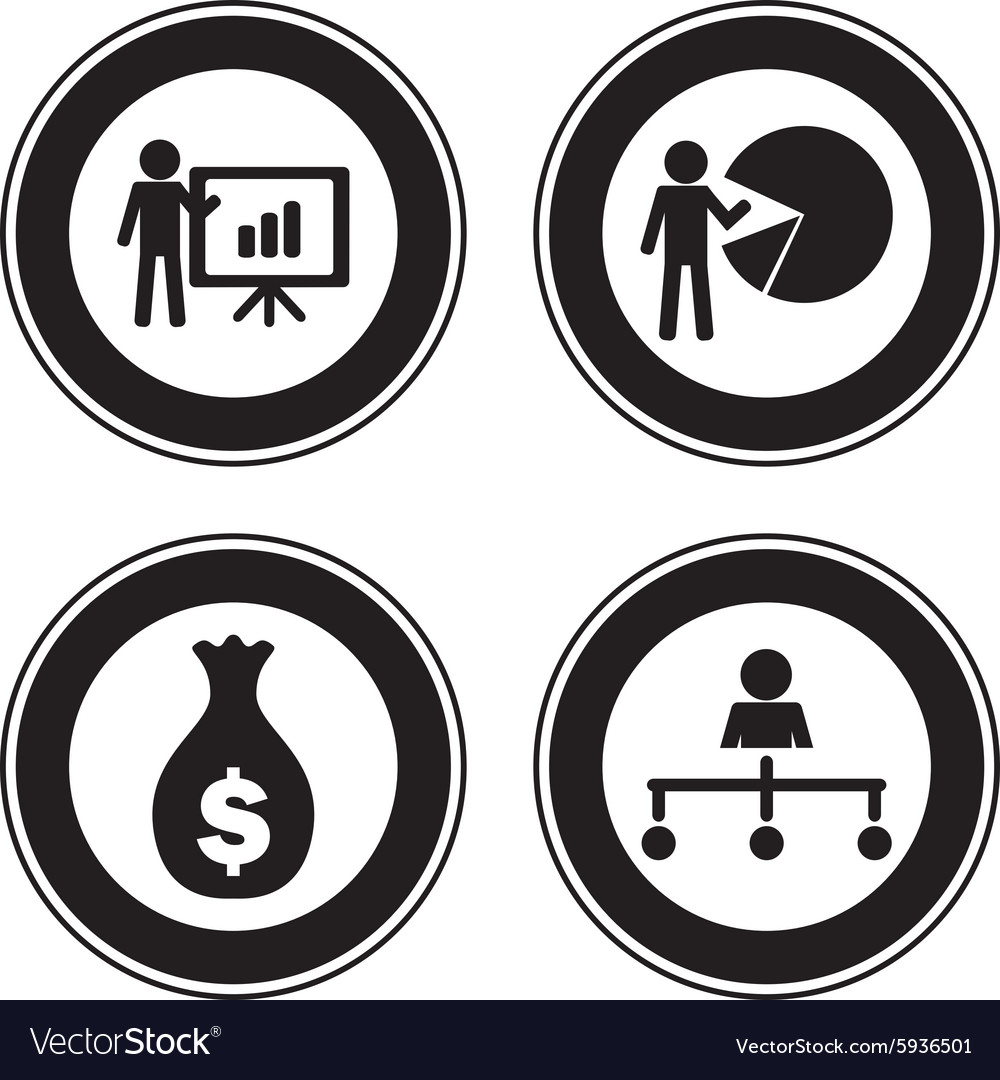 Abstract business objects on a white background