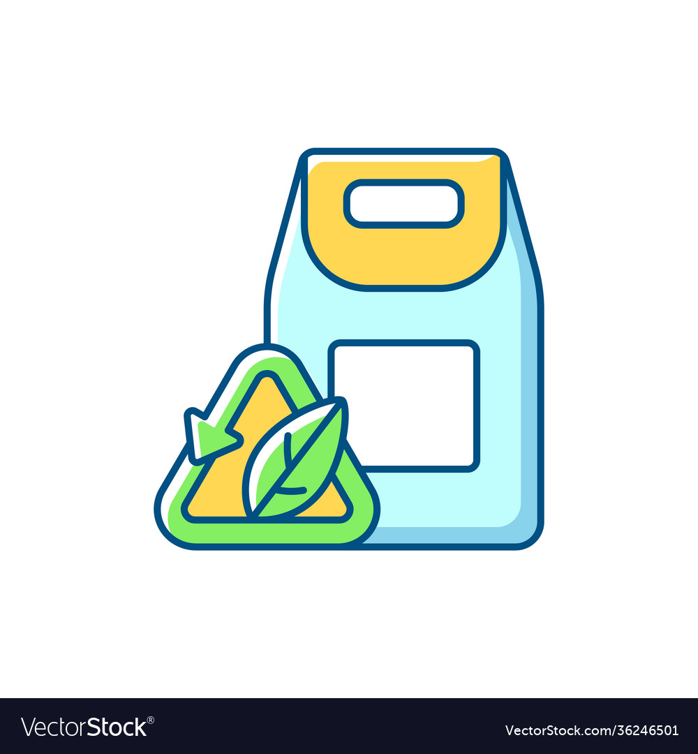 Biodegradable packaging rgb color icons set Vector Image