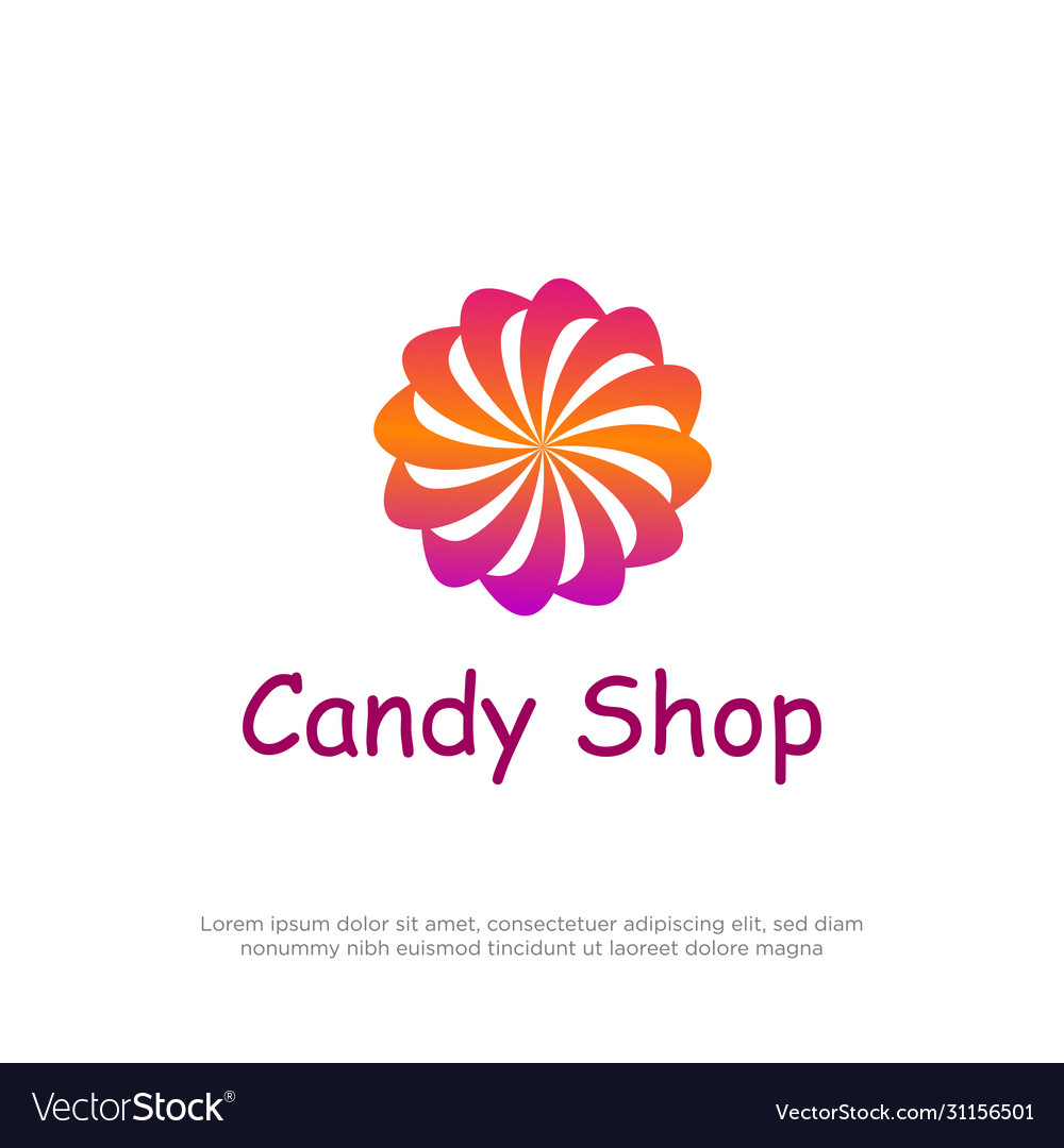 Candy shop logo design circle lollipop