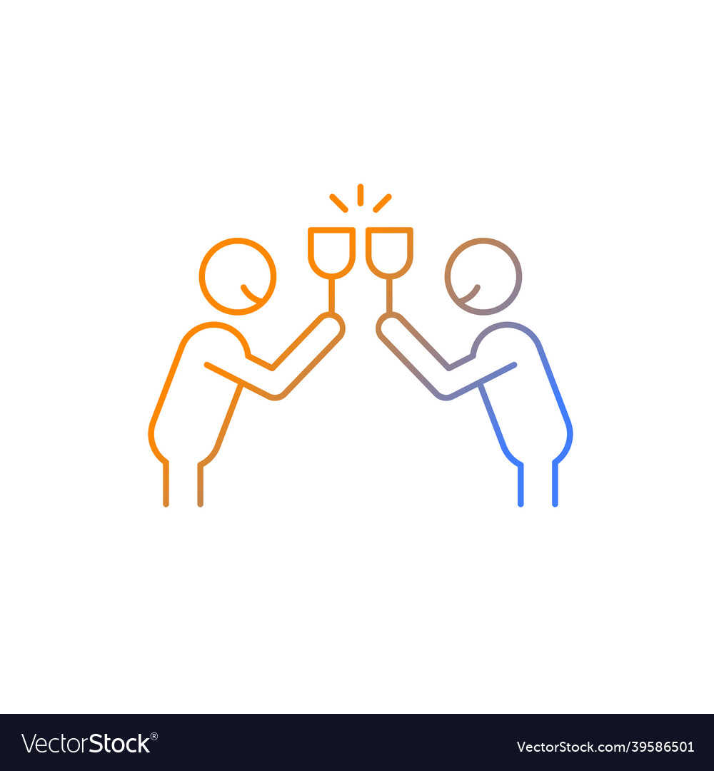 Clink Glasses Gradient Linear Icon Royalty Free Vector Image 6869