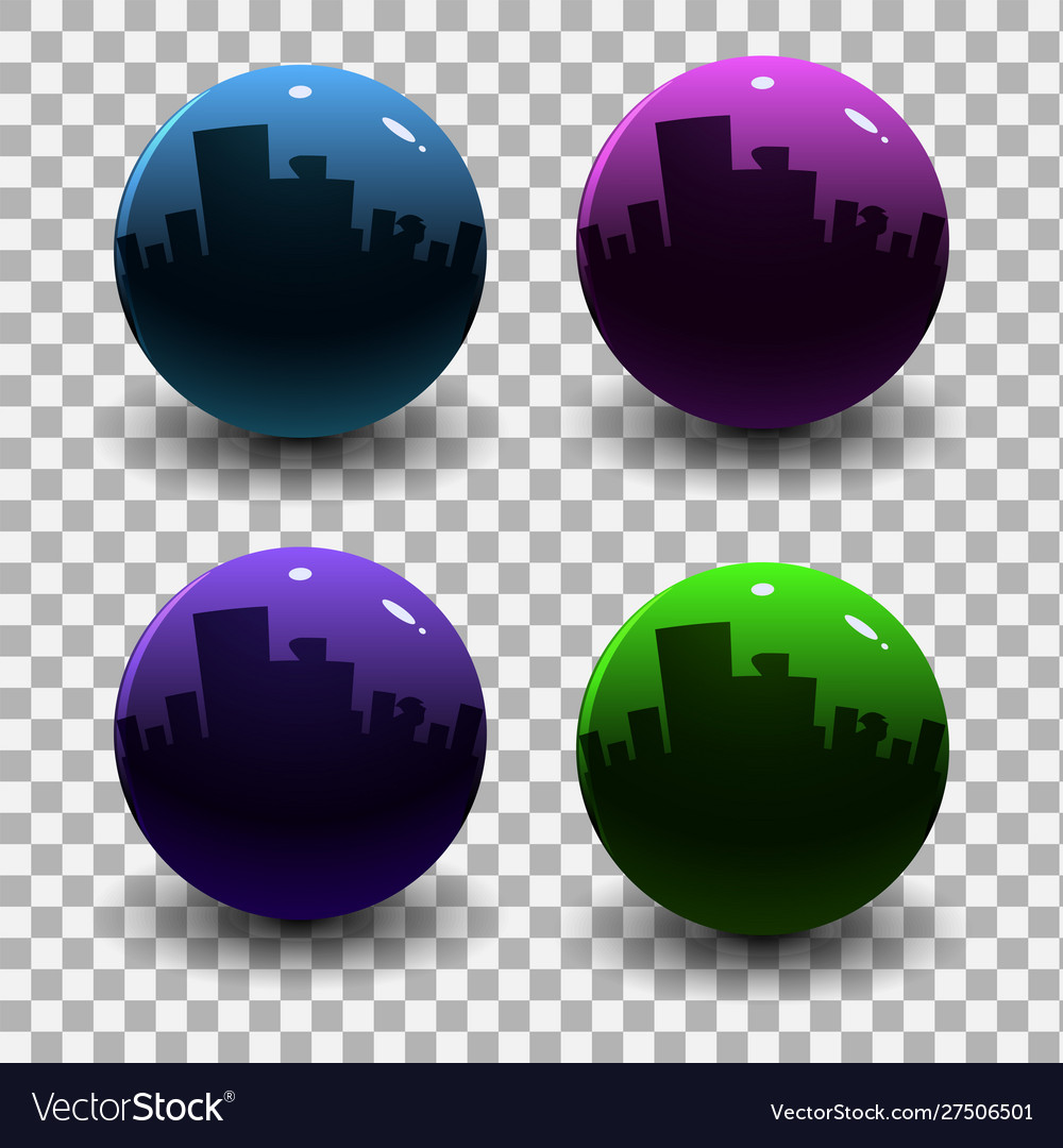 Colored glossy balls with reflection vector image Colored glossy balls with reflection