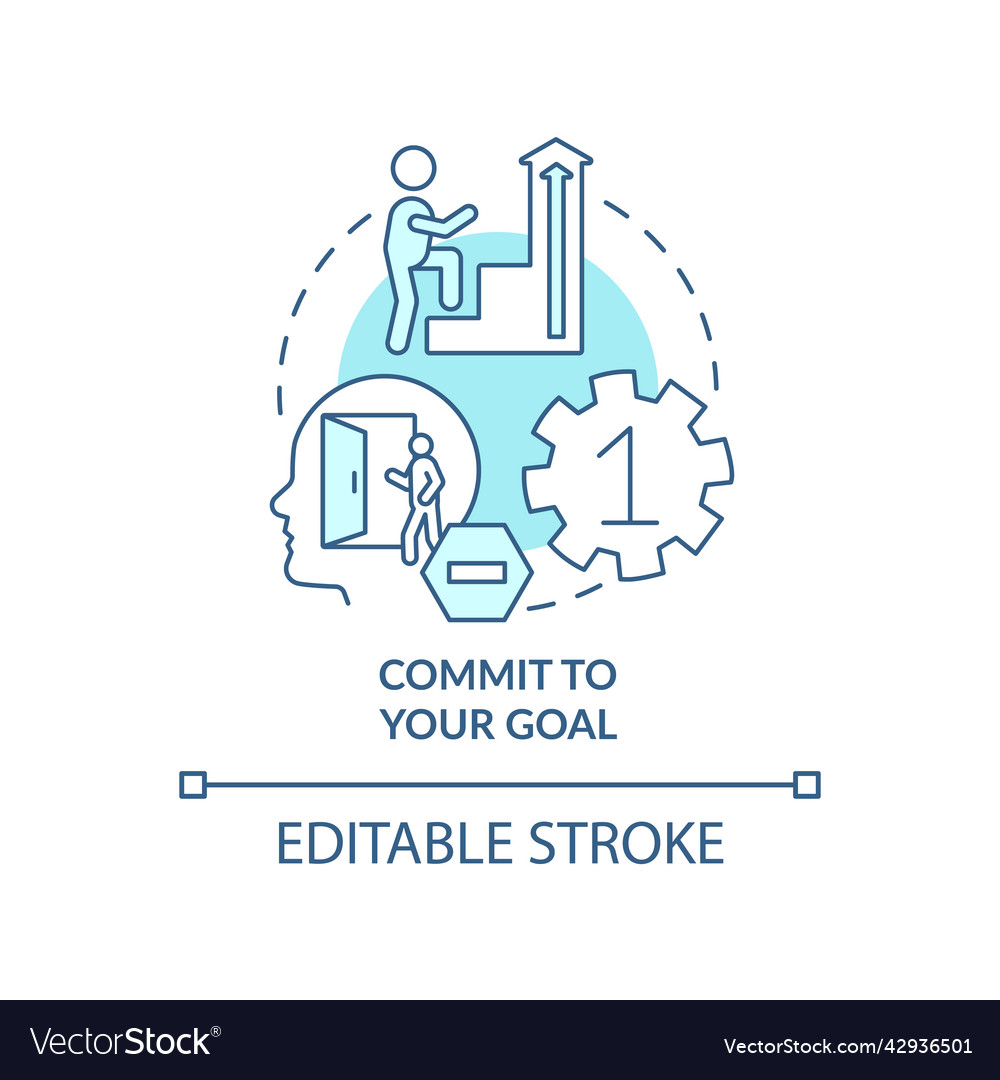 Commit to your goal turquoise concept icon vector image Commit to your goal turquoise concept icon
