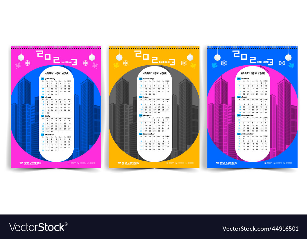 Creative monthly 2023 wall calendar design