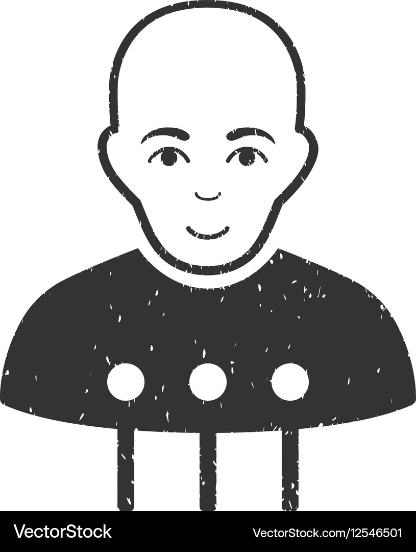 Cyborg interface grainy texture icon Royalty Free Vector