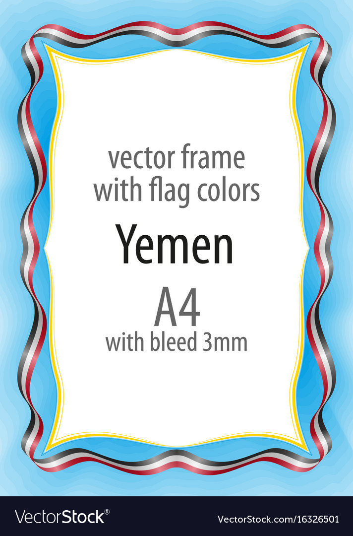 Frame and border of ribbon with the colors