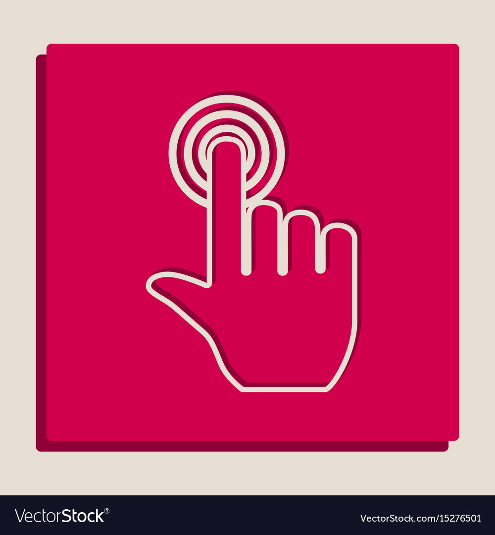Hand click on button grayscale version