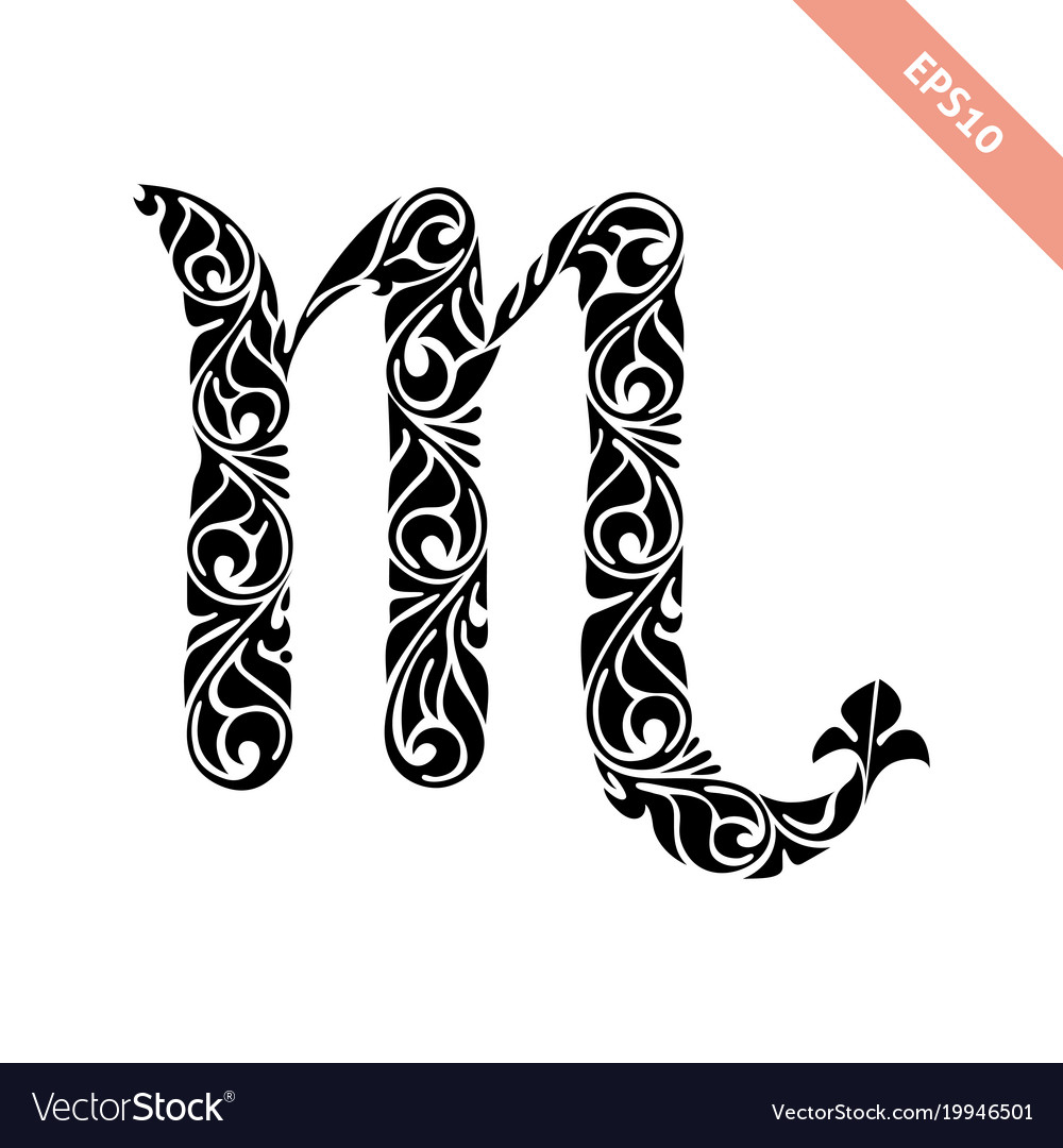 Horoscope symbol scorpio Royalty Free Vector Image