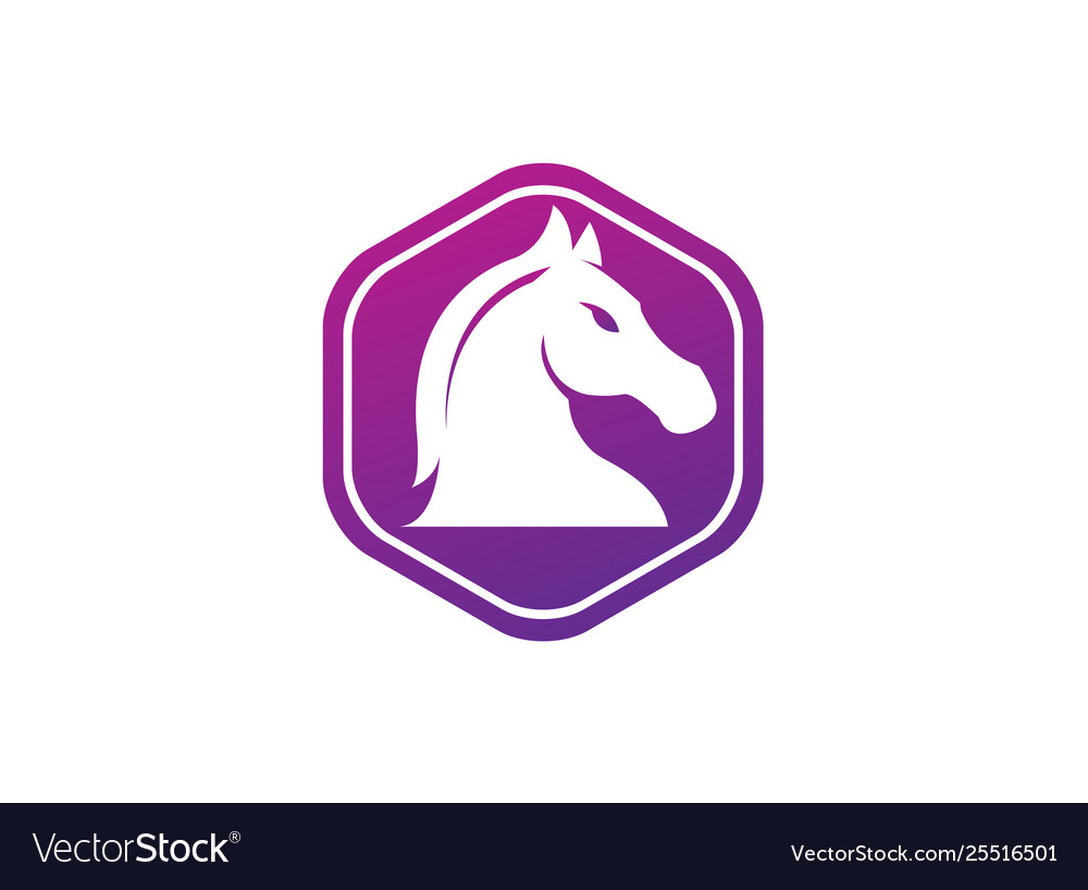 Horse head in hexagon shape for chess symbol