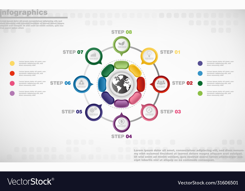 Infographics design and business marketing icons vector image Infographics design and business marketing icons