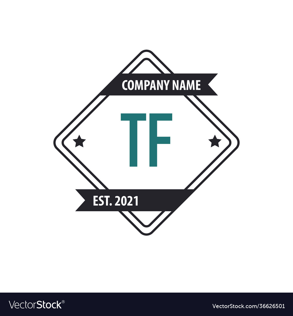 Initial letter tf rectangle design logo concept