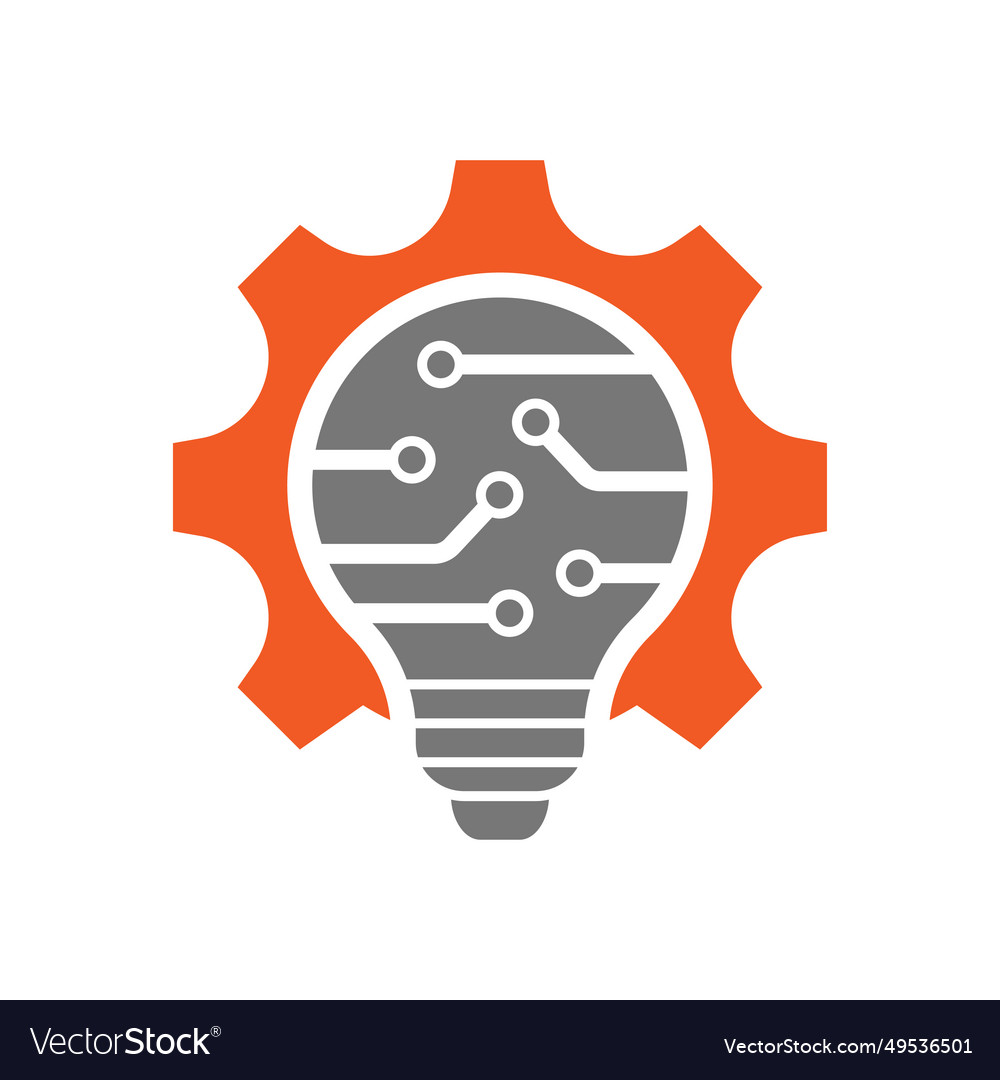 Innovation icon light bulb and gear outside Vector Image