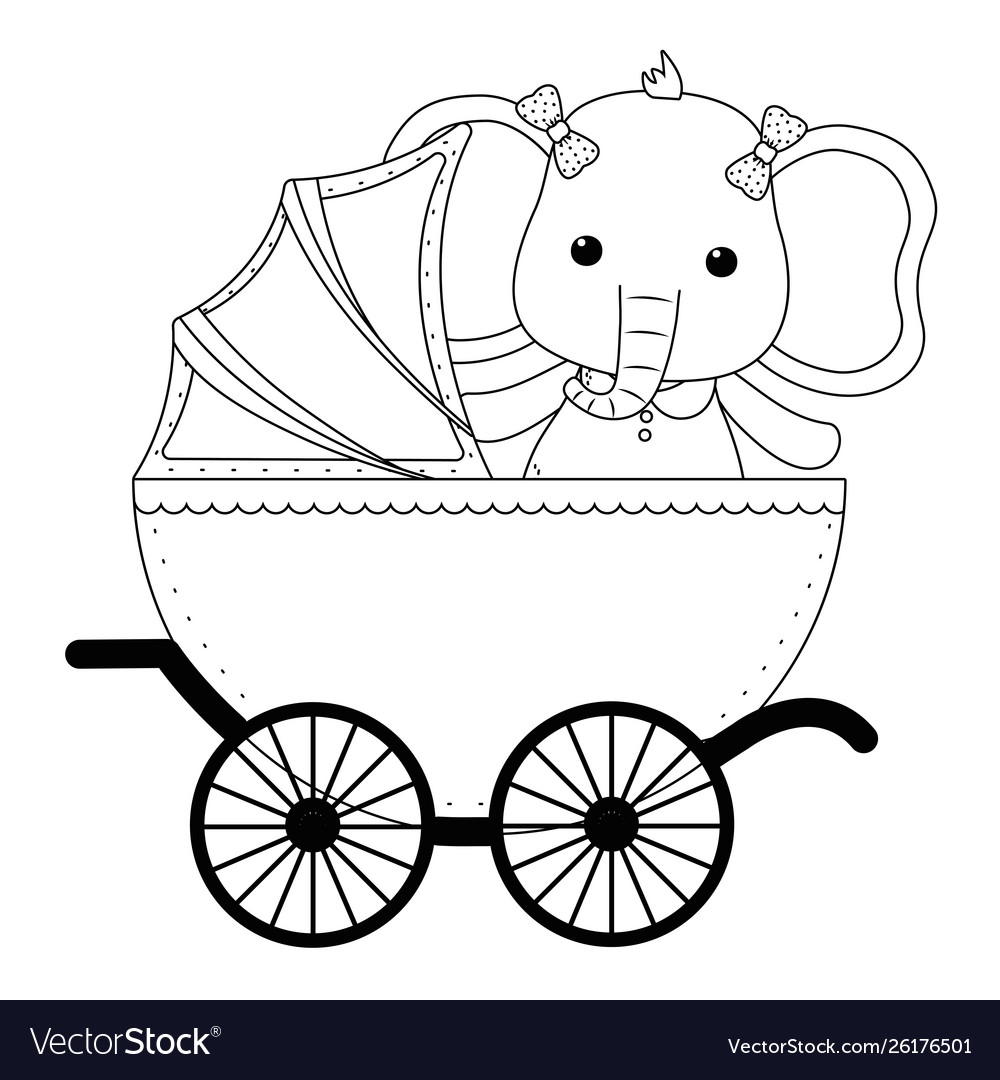 Isolated baby elephant cartoon design