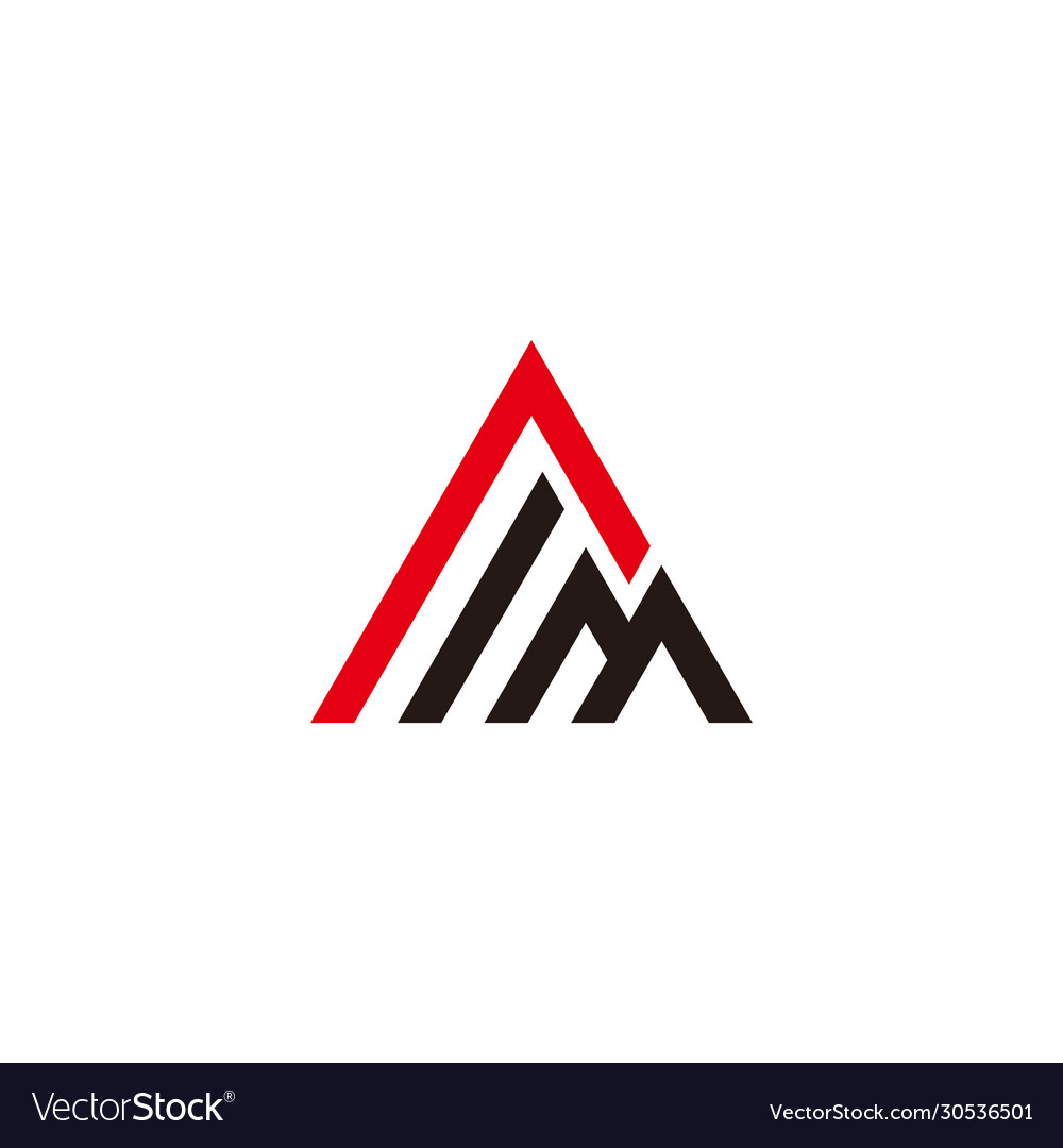 Letter m triangle arrow geometric stripes shape Vector Image
