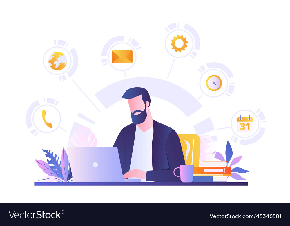 Multitasking skills concept vector image Multitasking skills concept