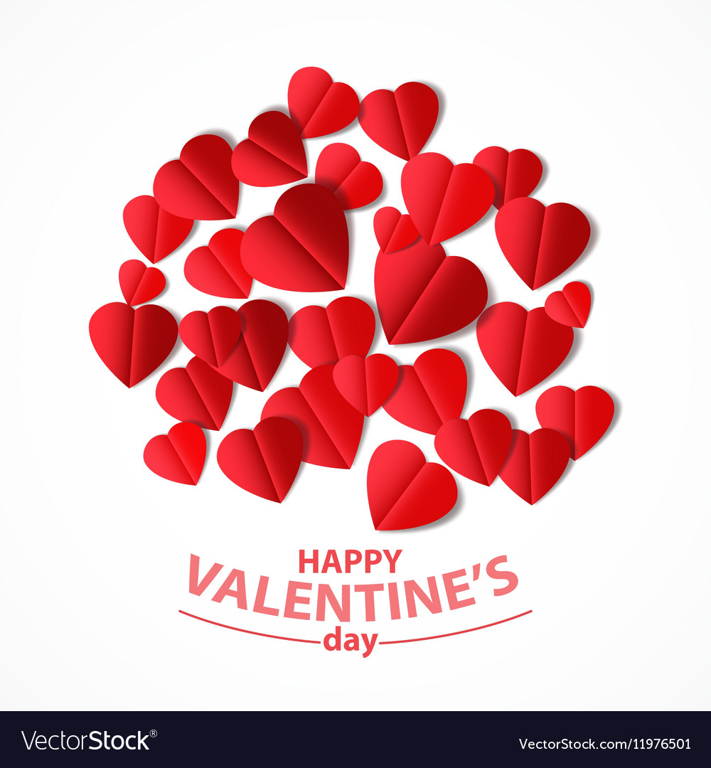 Red heart cut from paper Royalty Free Vector Image