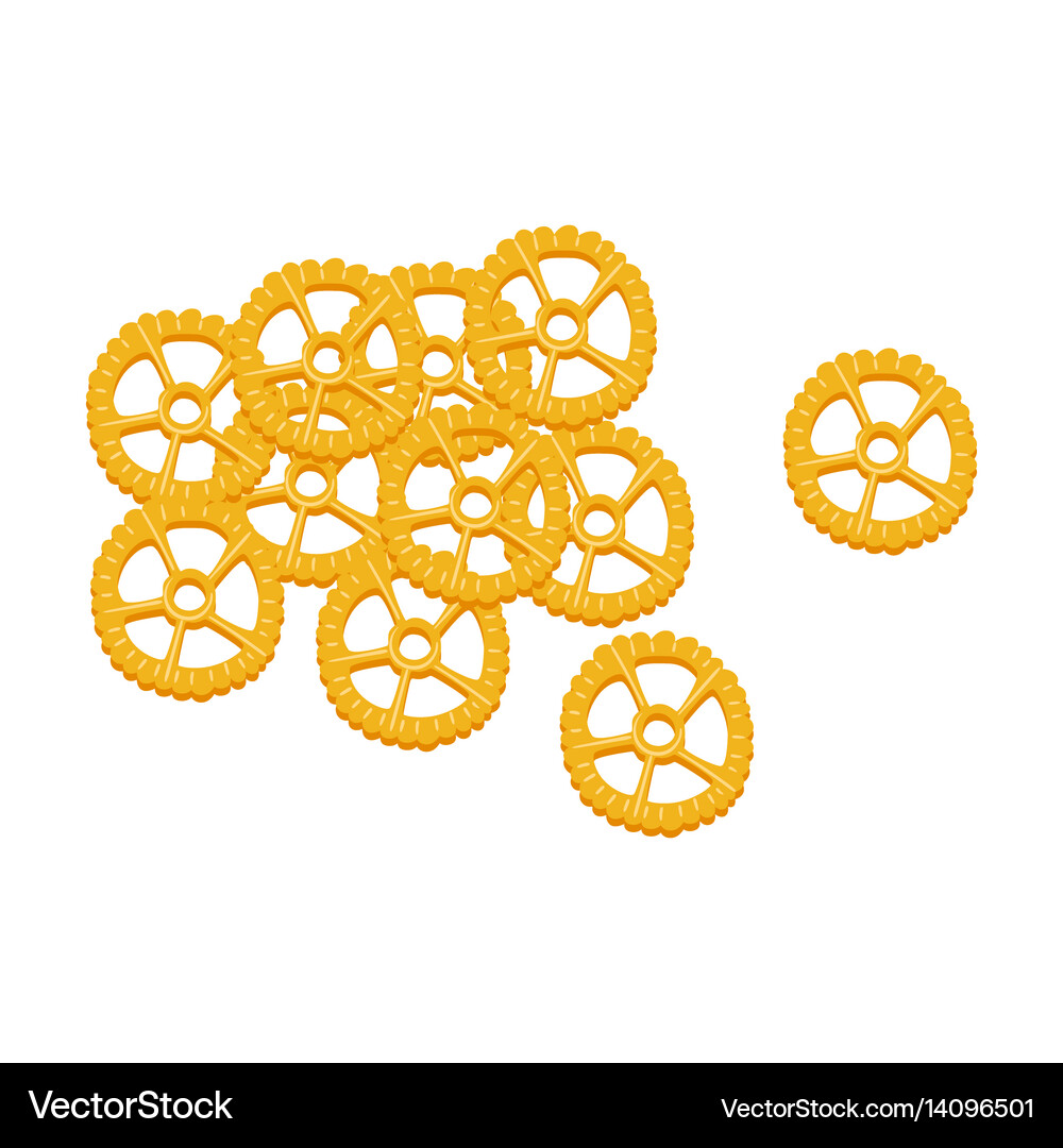 Rotelle Pasta Raw Pasta Macaroni Cartoon Vector Image
