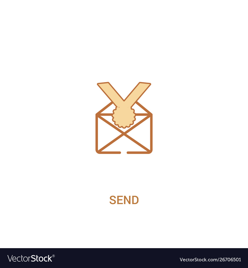 Send concept 2 colored icon simple line element vector image Send concept 2 colored icon simple line element