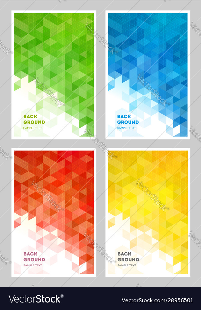 Set abstract geometric background design vector image Set abstract geometric background design