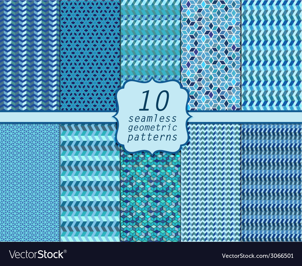 Set seamless geometric abstract patterns