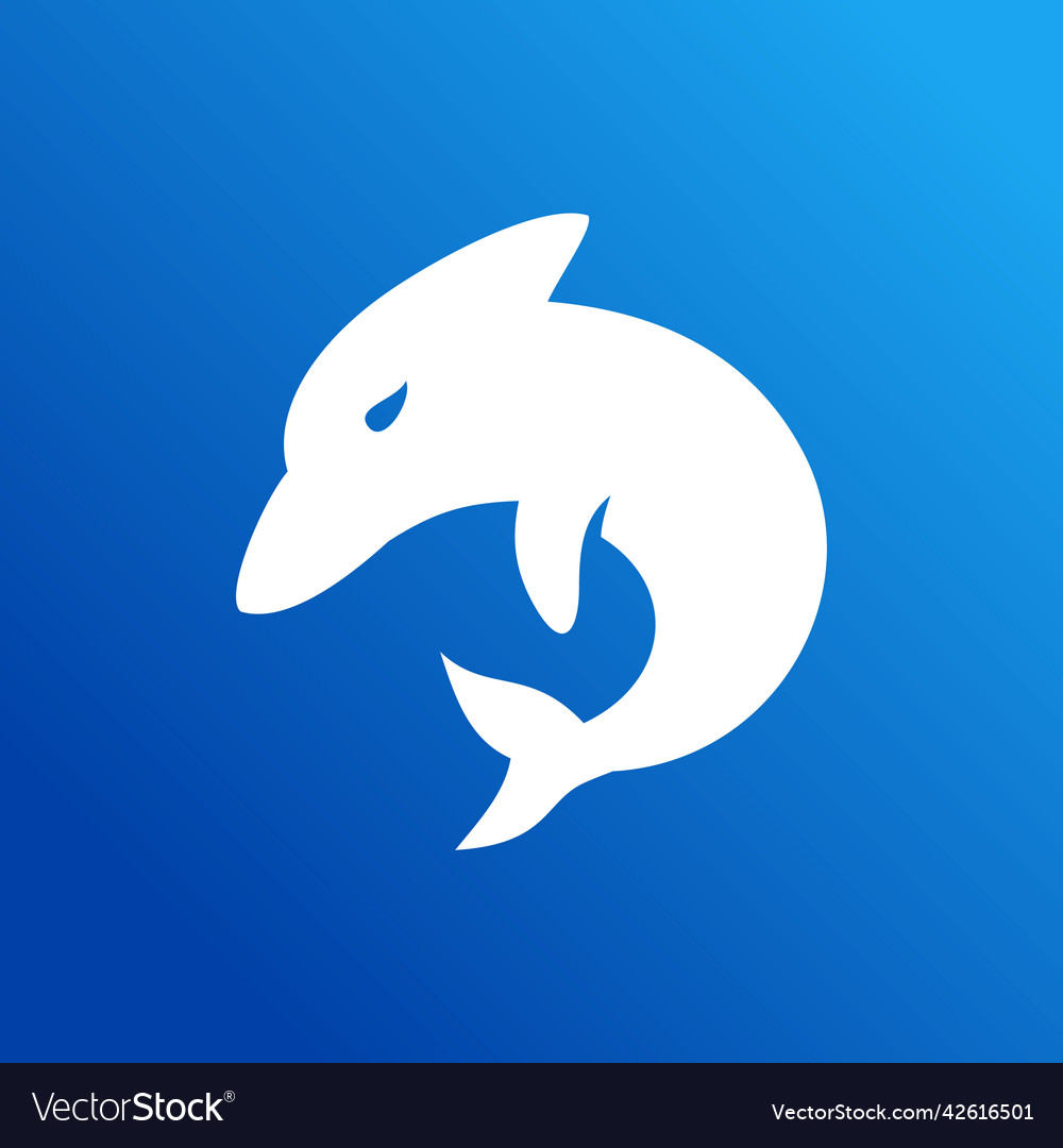 Einfache saubere weiße Delphin Logo Silhouette Design