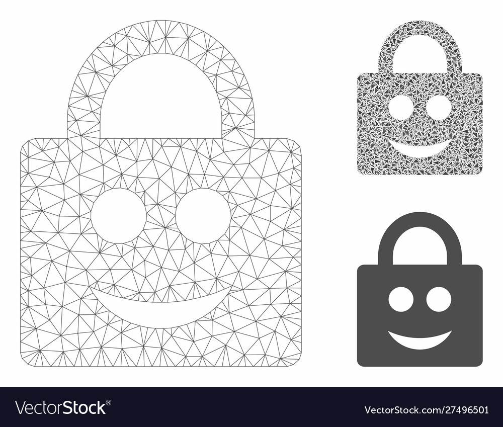 Smiled lock mesh 2d model and triangle