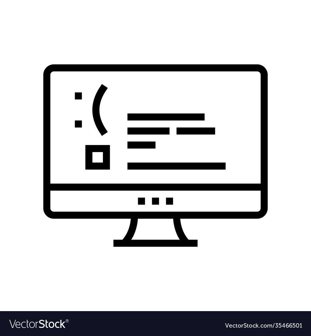 Unworked internet web page line icon vector image Unworked internet web page line icon