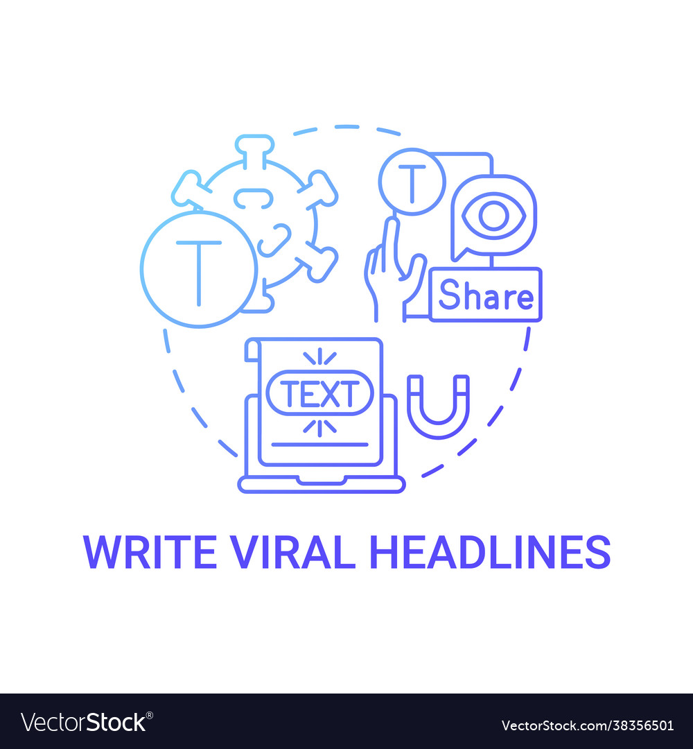 Write viral headlines concept icon Royalty Free Vector Image