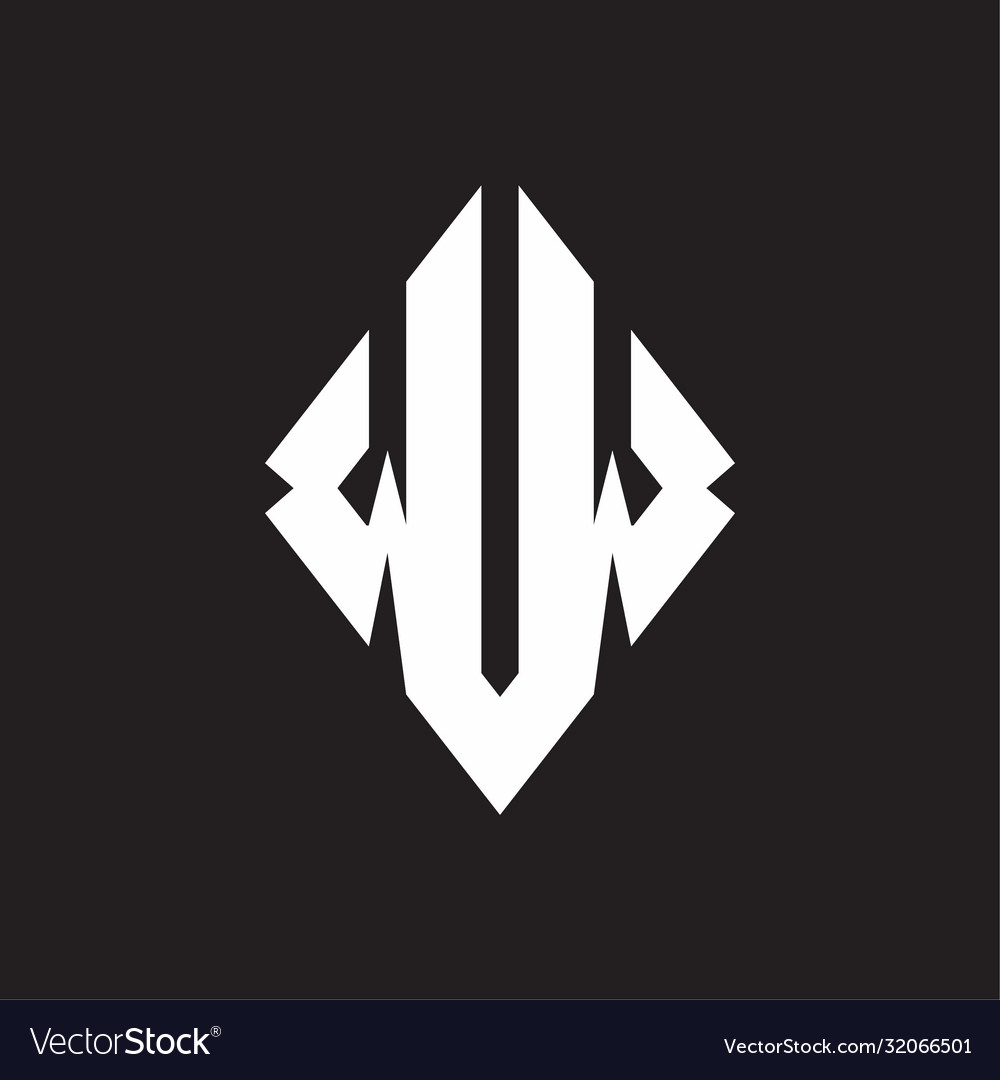 Ww logo monogram with sharp square design template