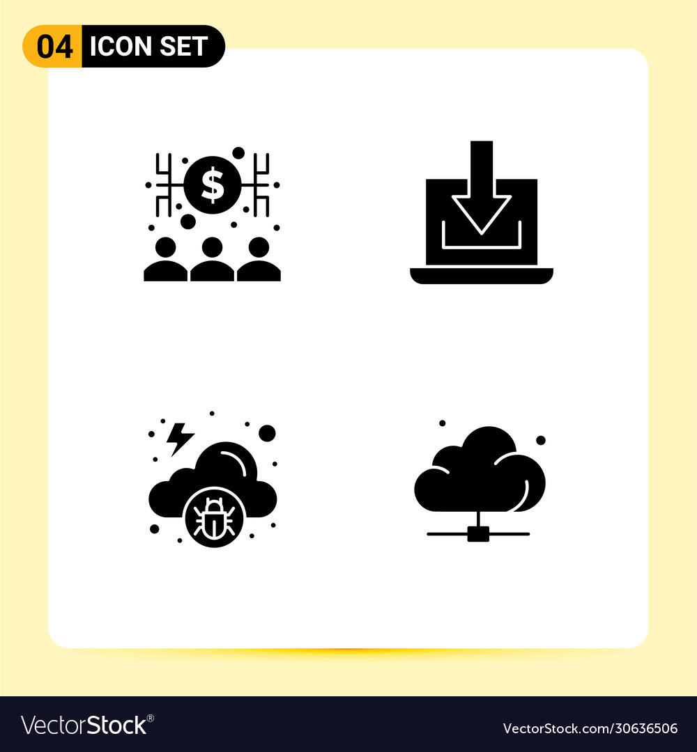 4 thematische solide Glyphen und editierbare Symbole