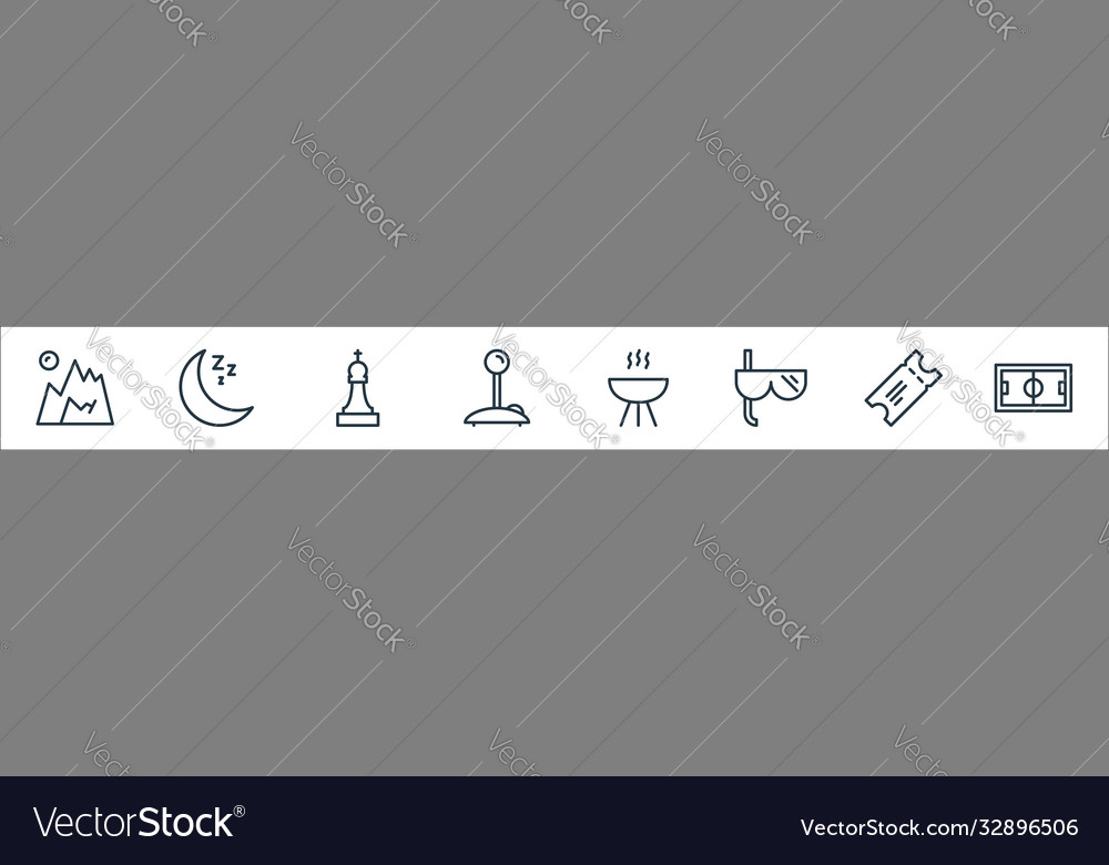 Activities line icons linear set quality
