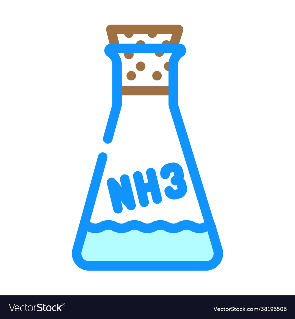 Ammonia chemical flask color icon