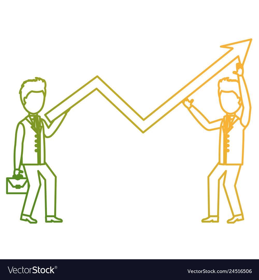 Business people with arrow