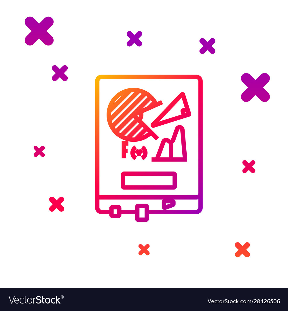 Color line board with graph chart icon isolated vector image Color line board with graph chart icon isolated