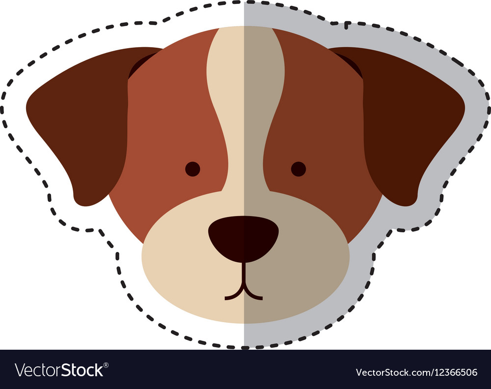 Cute dog mascot head isolated icon