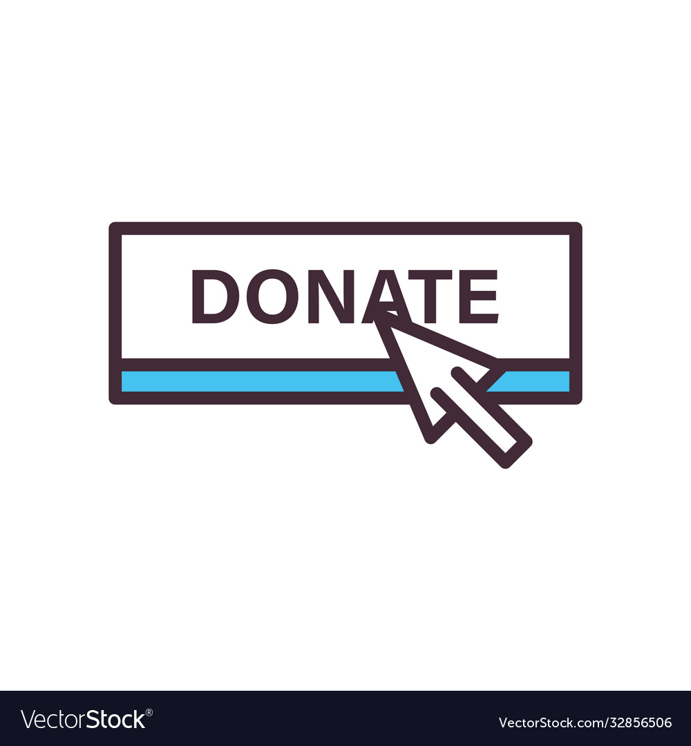 Donate button with cursor arrow line and fill