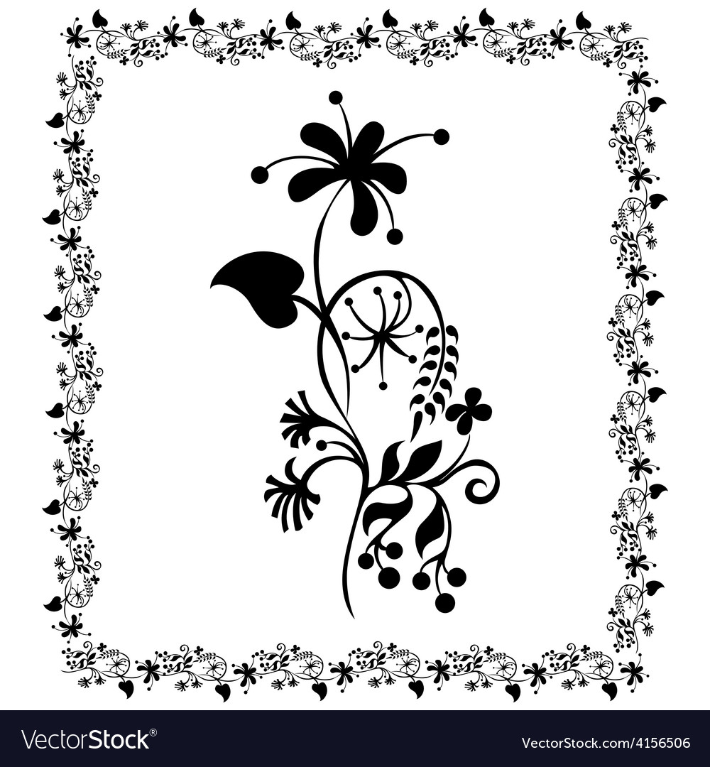 Flower pattern frame floral Royalty Free Vector Image