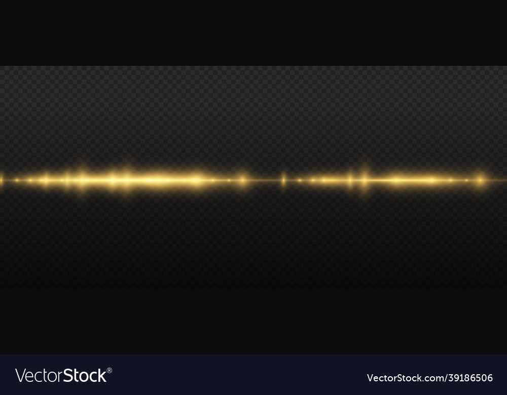 Glow yellow line horizontal light rays beams