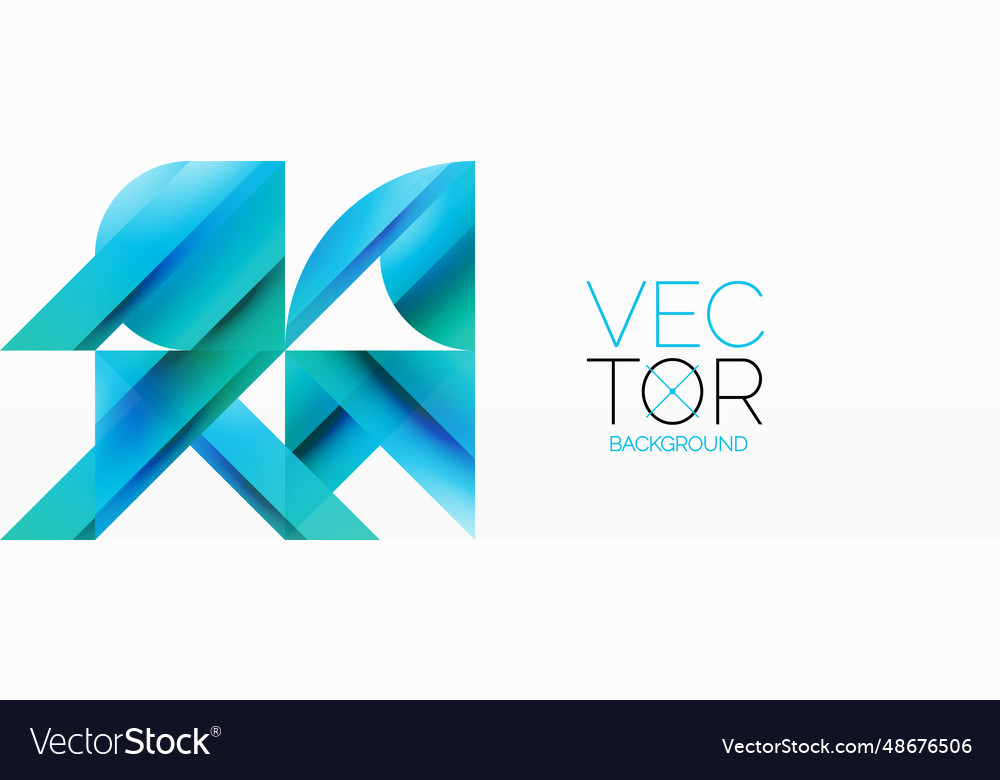 Gradient color triangles and circles on white
