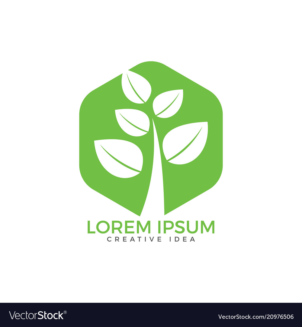 Green tree logo design