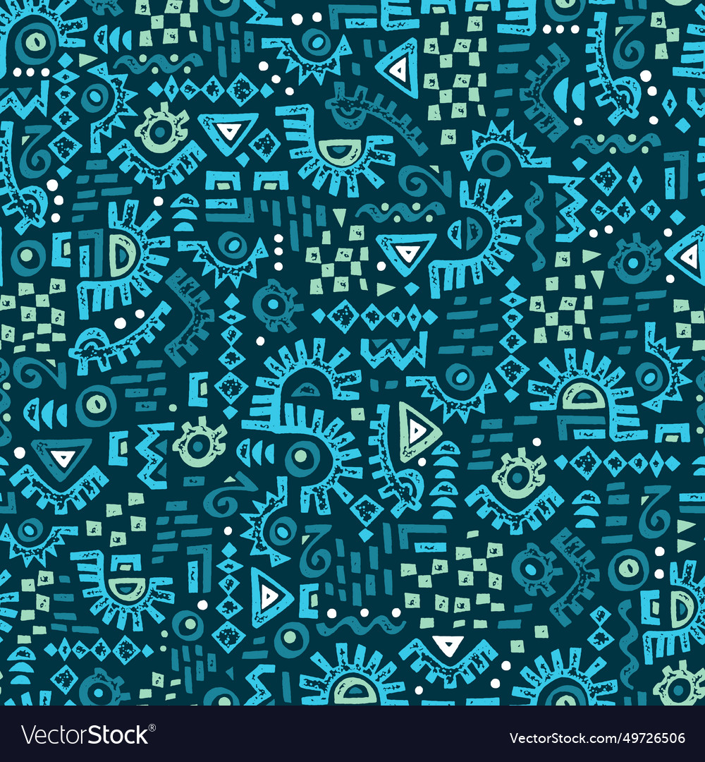Hand drawn abstract seamless pattern ethnic Vector Image