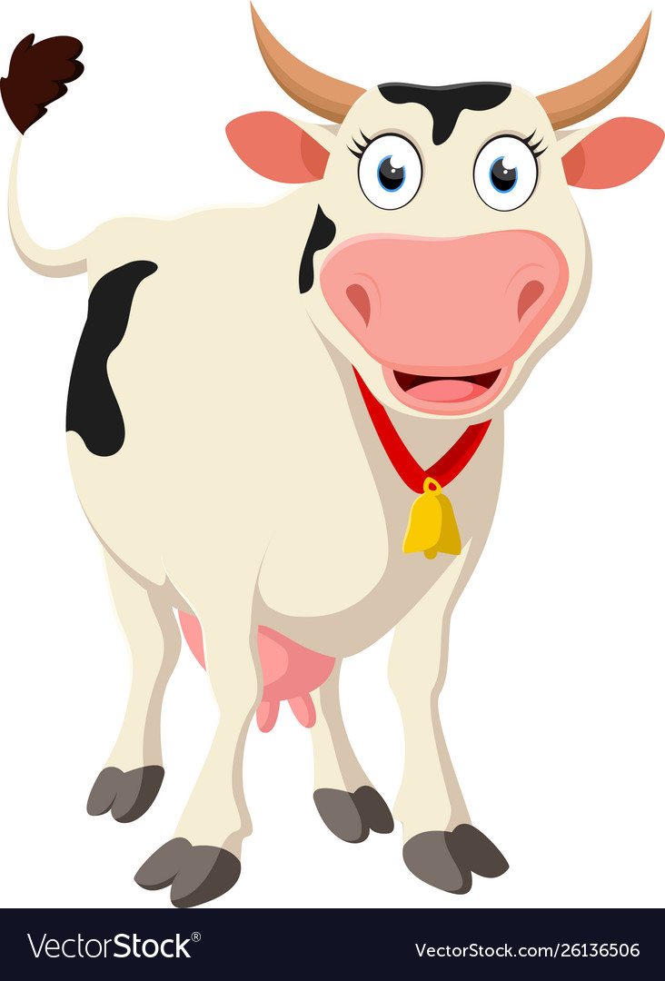 Happy cow cartoon standing Royalty Free Vector Image