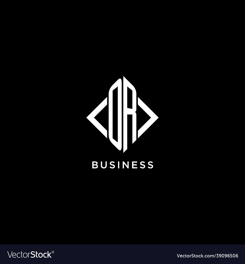 Initial monogram with rhombus shape logo design vector image Initial monogram with rhombus shape logo design