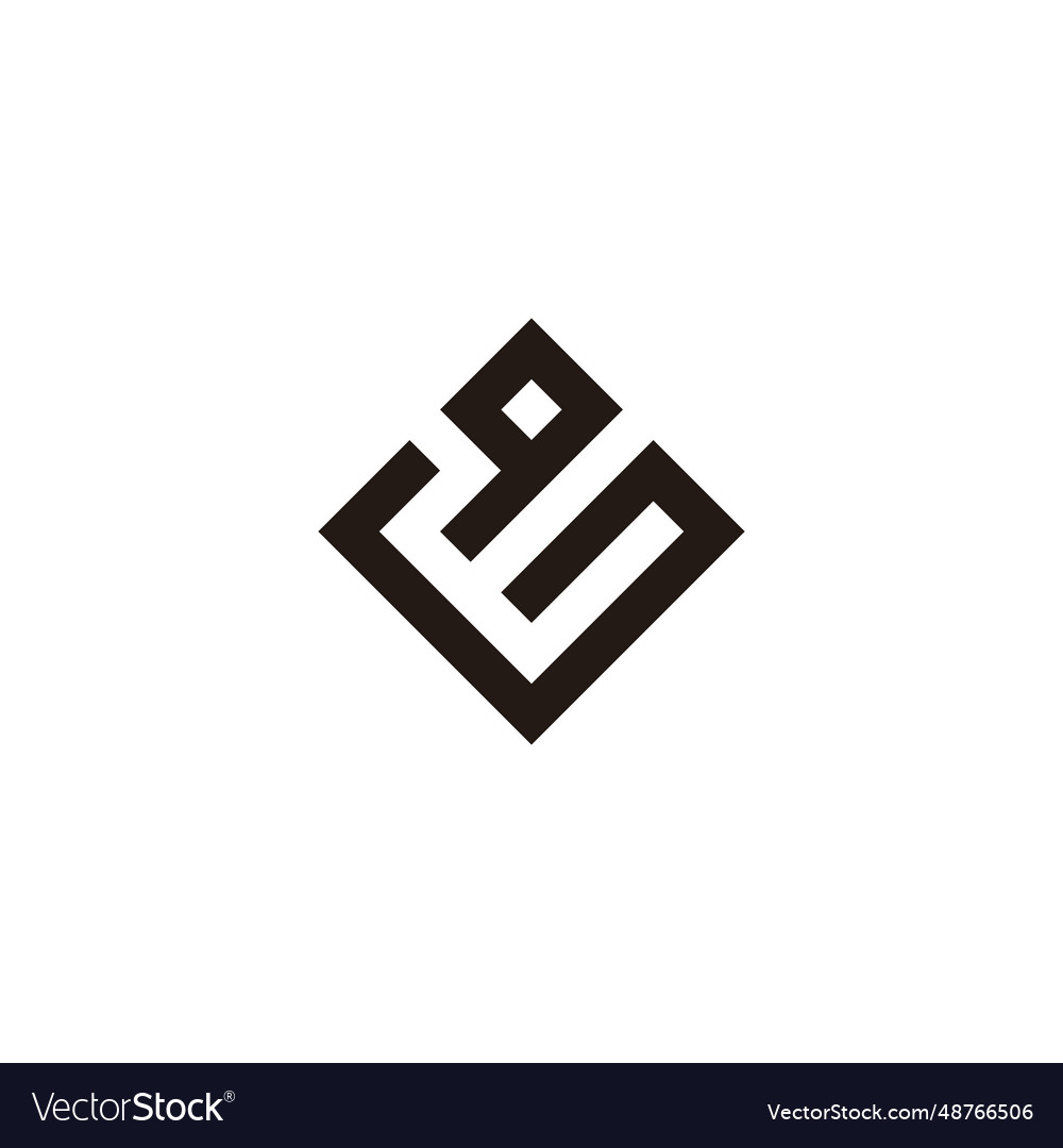 Letter g number 9 square elegant geometric symbol Vector Image